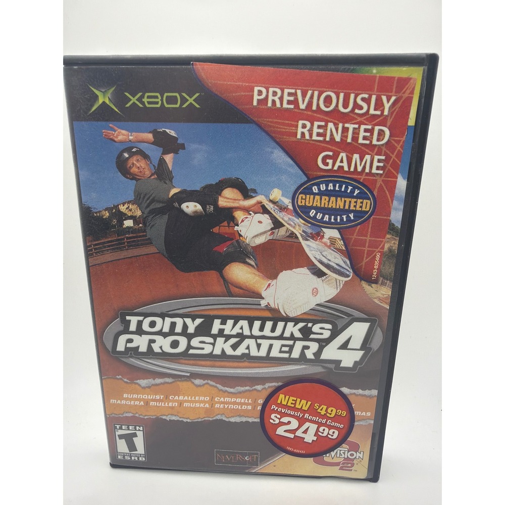 Tony Hawk's Pro Skater 4 Xbox Game Blockbuster Case Manual THPS4 Original